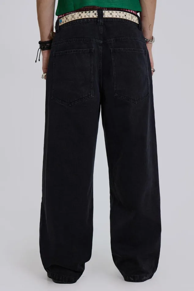 Men Solid Black Colossus Jean Jaded London Colossus Jeans