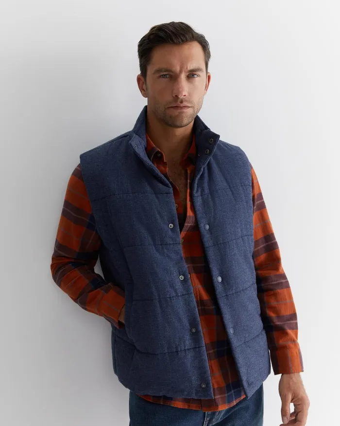 Men Sportscraft Jackets and Blazers Owen Quilted Vest Navy
