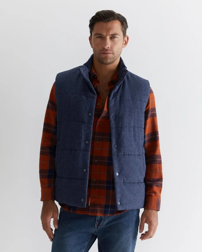 Men Sportscraft Jackets and Blazers Owen Quilted Vest Navy