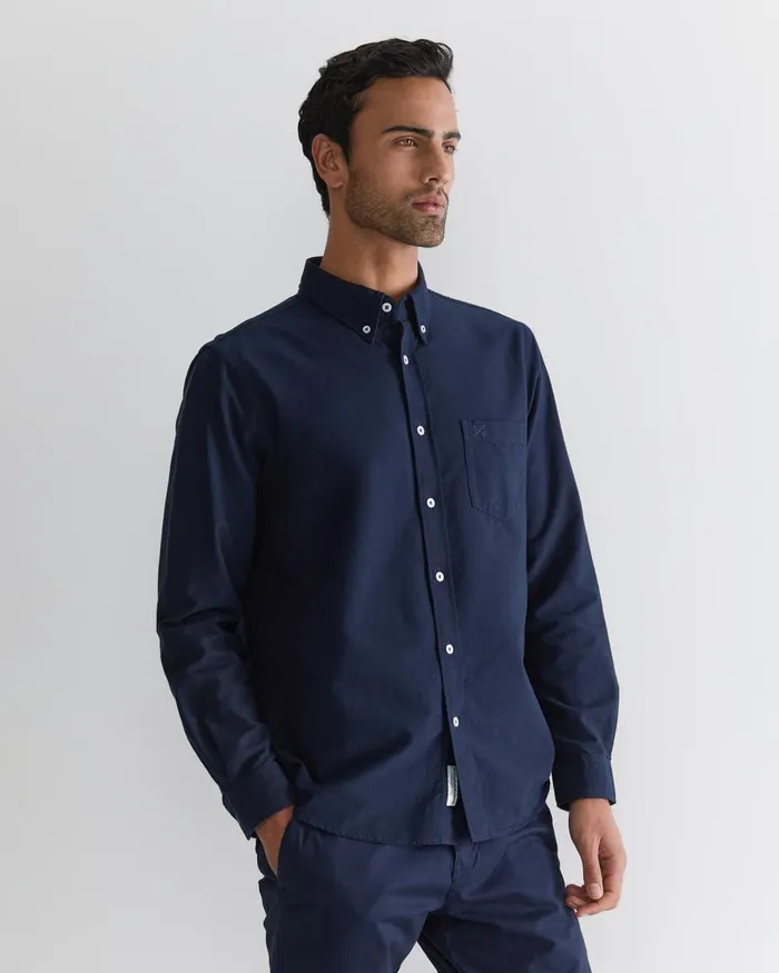 Men Sportscraft Shirts Oxford Long Sleeve Shirt Classic Navy