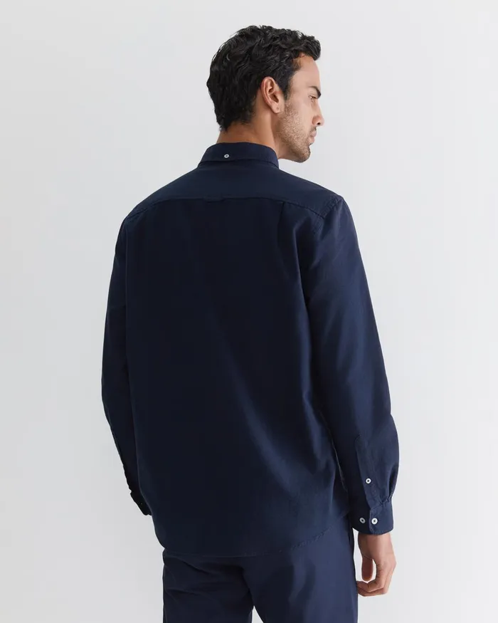 Men Sportscraft Shirts Oxford Long Sleeve Shirt Classic Navy