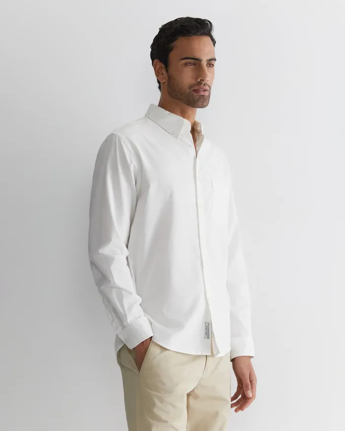 Men Sportscraft Shirts Oxford Long Sleeve Shirt White