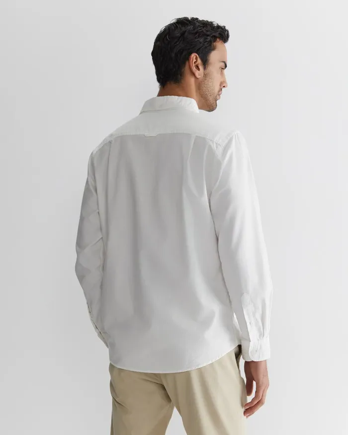 Men Sportscraft Shirts Oxford Long Sleeve Shirt White
