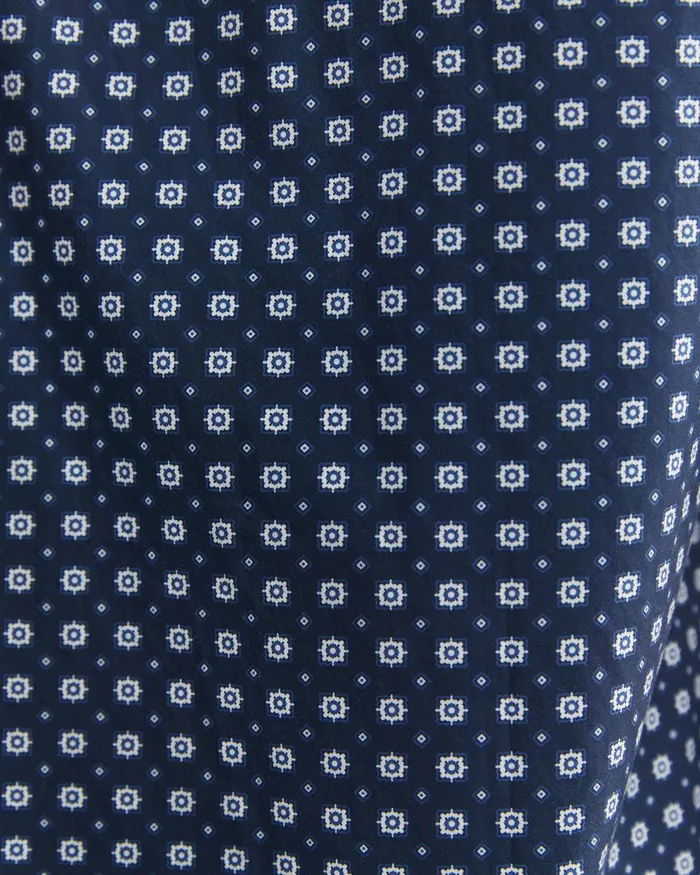 Men Sportscraft Shirts William Long Sleeve Print Shirt Navy