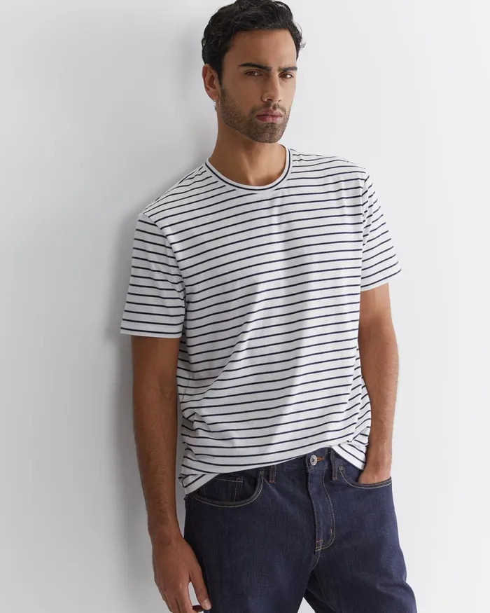 Men Sportscraft TShirts and Polos Supersoft Tee Whitenavy
