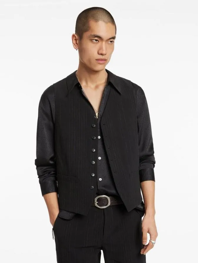 Men Suit Jackets John Varvatos WOOSTER VEST Black