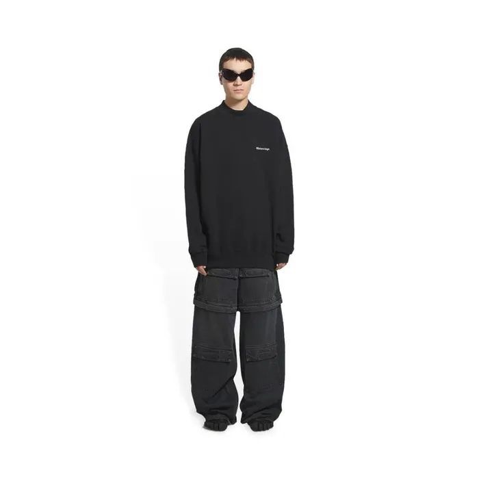 Men Sweatshirts and Hoodies Balenciaga Bb Corp Sweatshirt In Black
