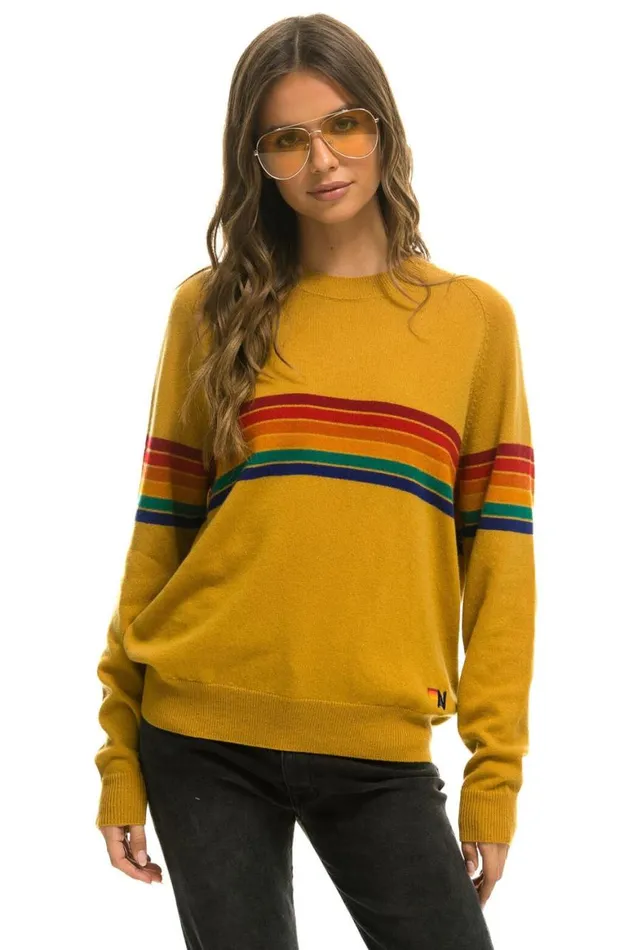 Men Sweatshirts Aviator Nation Rainbow Stripe 6 Unisex Light Cashmere Sweater 8211 Harvest Men Sweatshirts Aviator Nation Rainbow Stripe 6 Unisex Light Cashmere Sweater 8211 Harvest