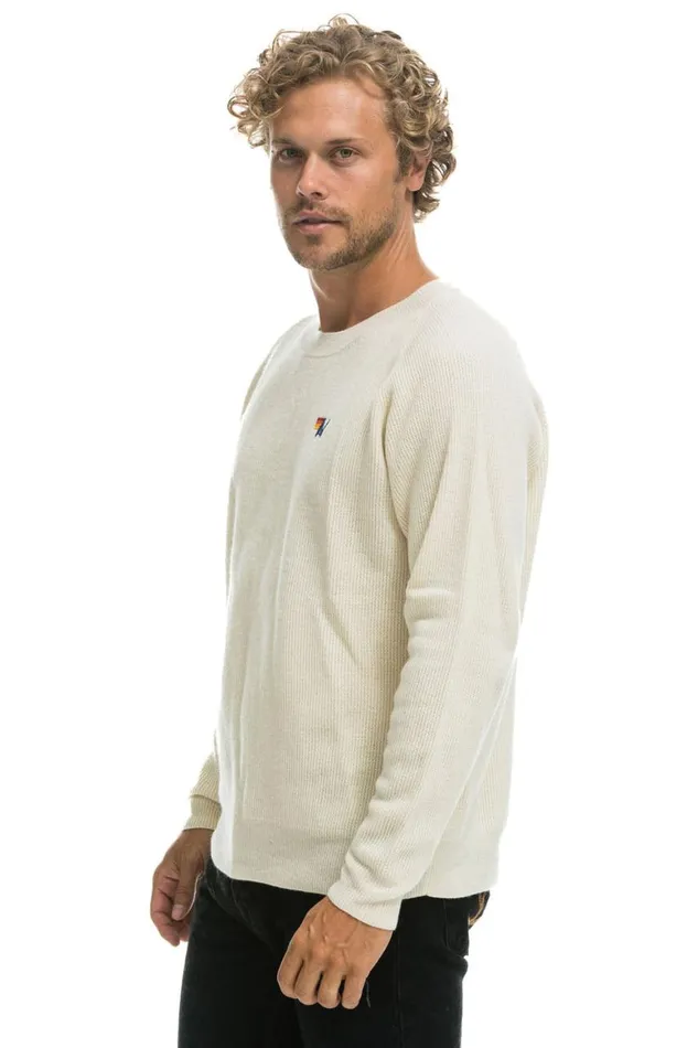 Men Sweatshirts Aviator Nation Vintage Cabin 2 Unisex Cashmere Sweater 8211 Vintage White