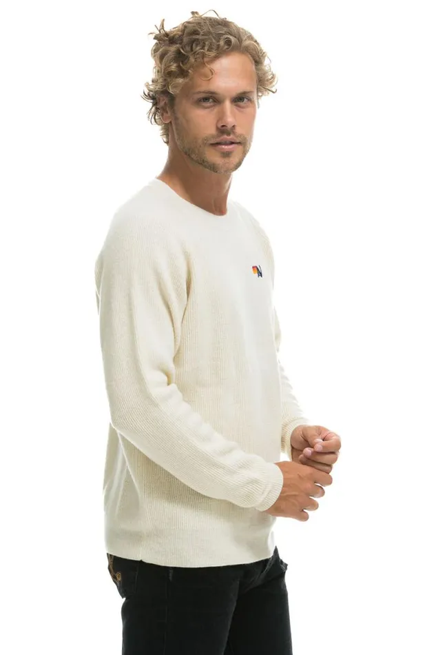 Men Sweatshirts Aviator Nation Vintage Cabin 2 Unisex Cashmere Sweater 8211 Vintage White