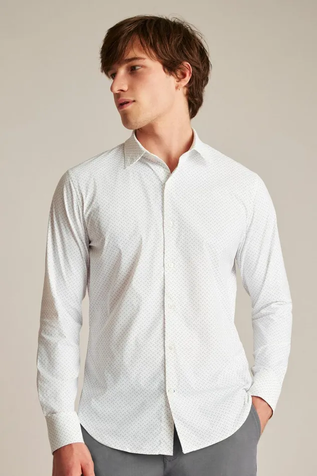 Men Tech Button Down Shirt Airy Blue Geo Bonobos Casual Shirts