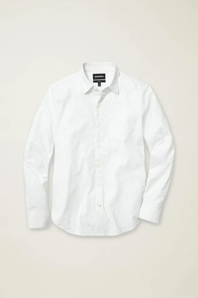 Men Tech Button Down Shirt Airy Blue Geo Bonobos Casual Shirts