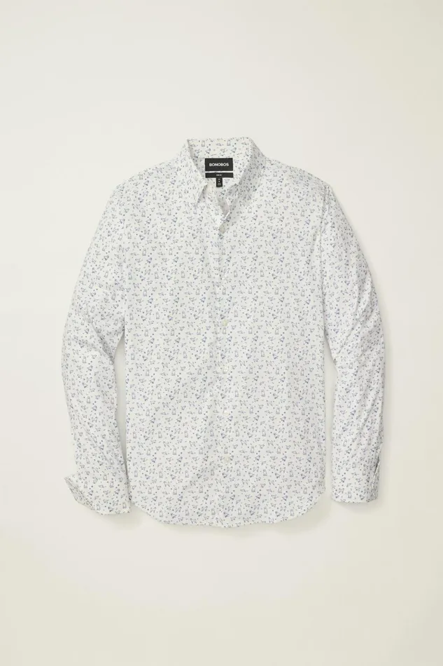 Men Tech Button Down Shirt Good Boy Convention White Bonobos Business Casual Shirts