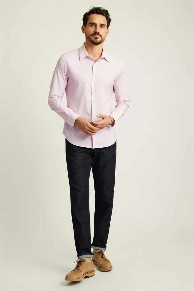 Men Tech Button Down Shirt Pink Astor Geo Bonobos Casual Shirts