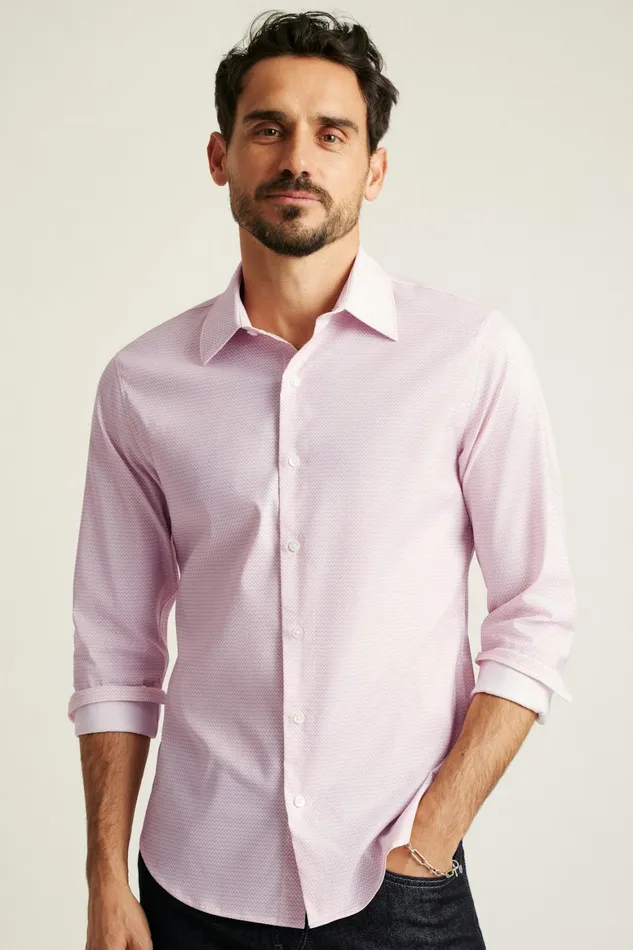 Men Tech Button Down Shirt Pink Astor Geo Bonobos Casual Shirts
