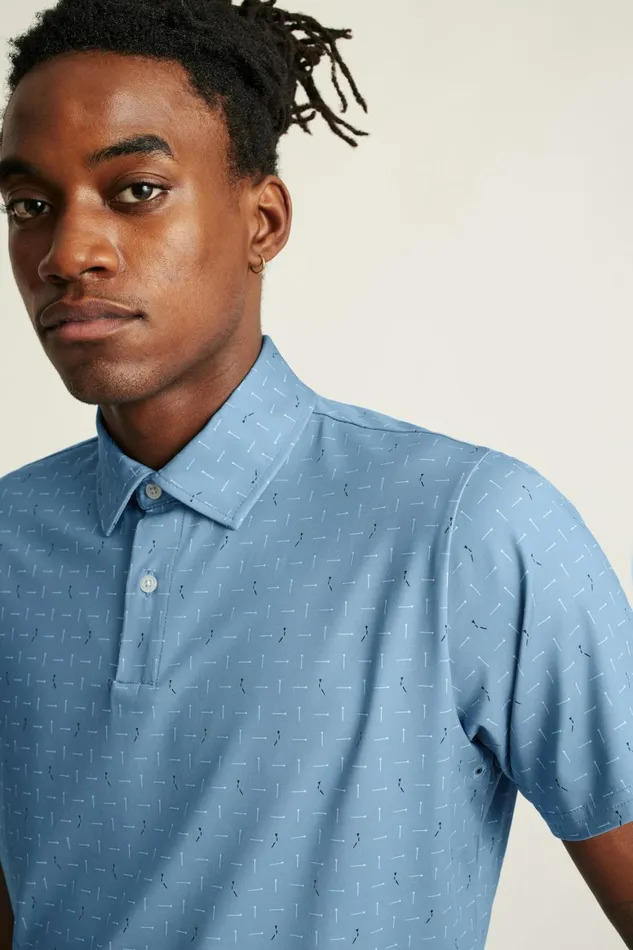 Men The Performance Golf Polo Blue Broken Tee Geo Bonobos Polos