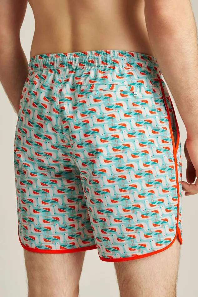 Men Throwback Swim Trunks Aqua Vertical Birdicals Bonobos Swim Trunks