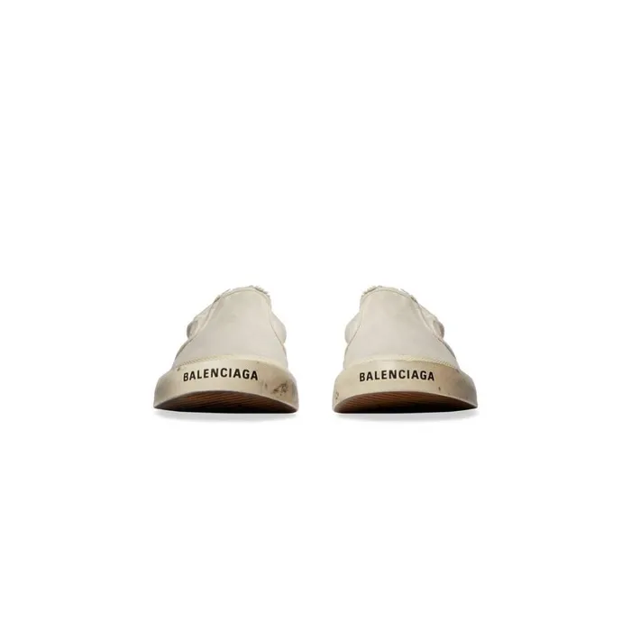 Men Trainers Balenciaga Paris Slip On Graffiti Trainers In White