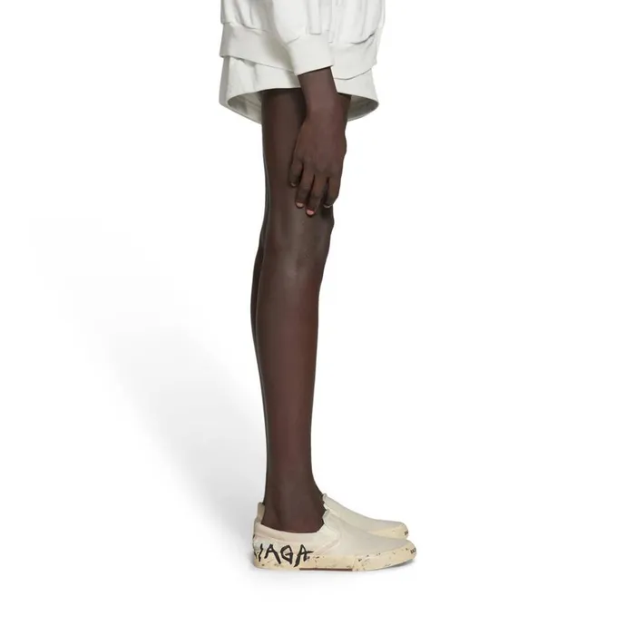 Men Trainers Balenciaga Paris Slip On Graffiti Trainers In White