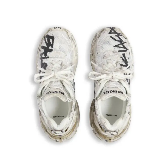 Men Trainers Balenciaga Runner Graffiti Trainers In White