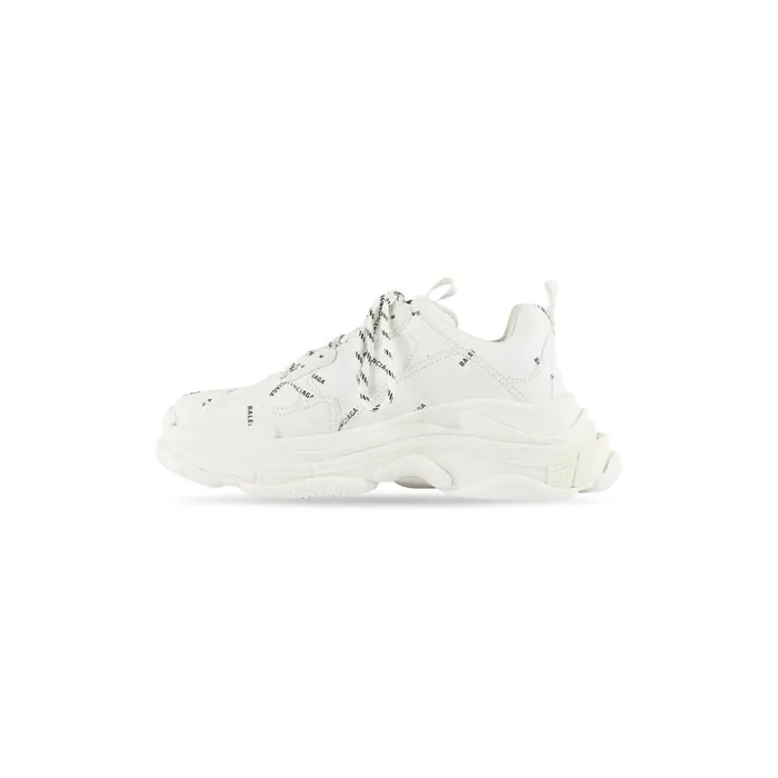 Men Trainers Balenciaga Triple S Trainers Allover Logo In Whiteblack