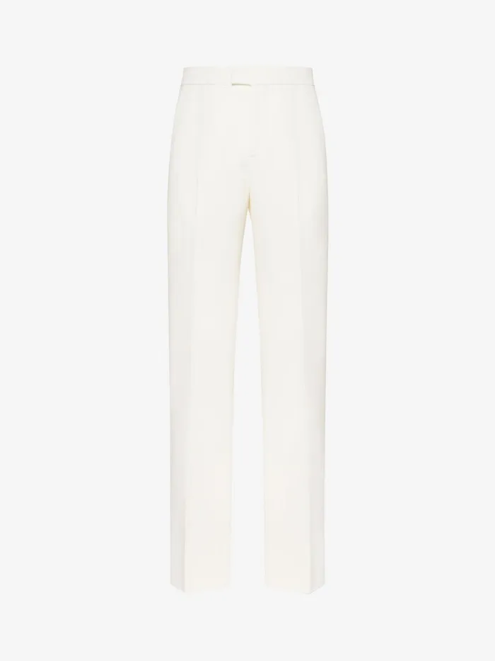Men Trousers Alexander McQueen Wide Leg Trousers Soft White