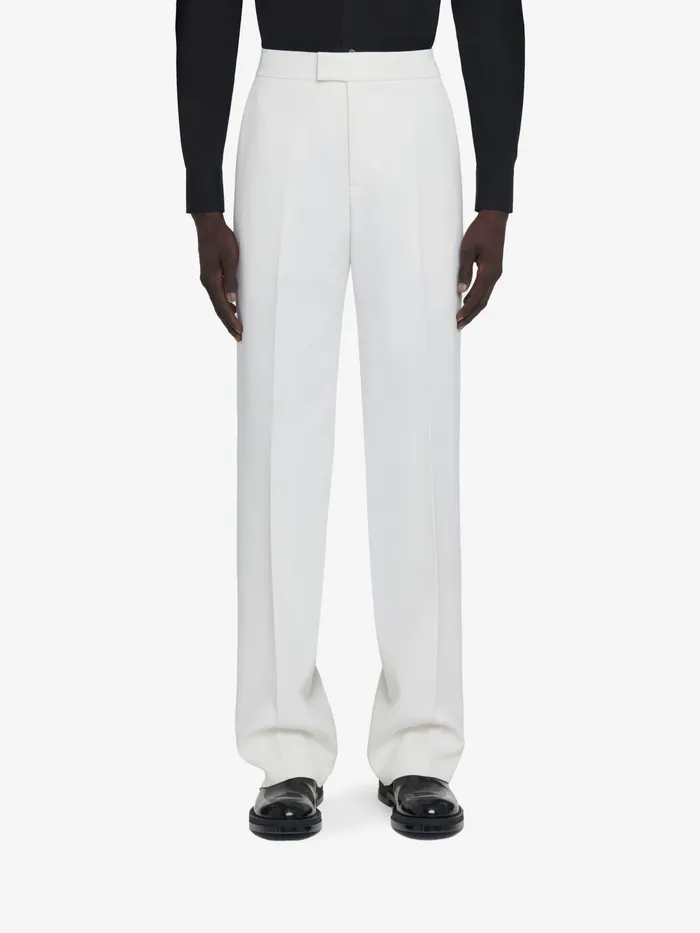 Men Trousers Alexander McQueen Wide Leg Trousers Soft White