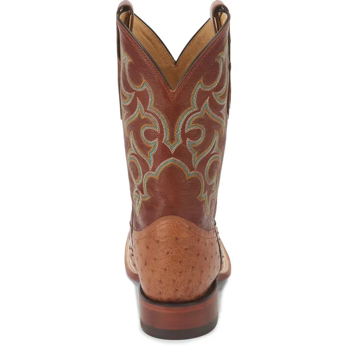 MEN Truman 11034 Full Quill Ostrich Cognac Justin Boots Western