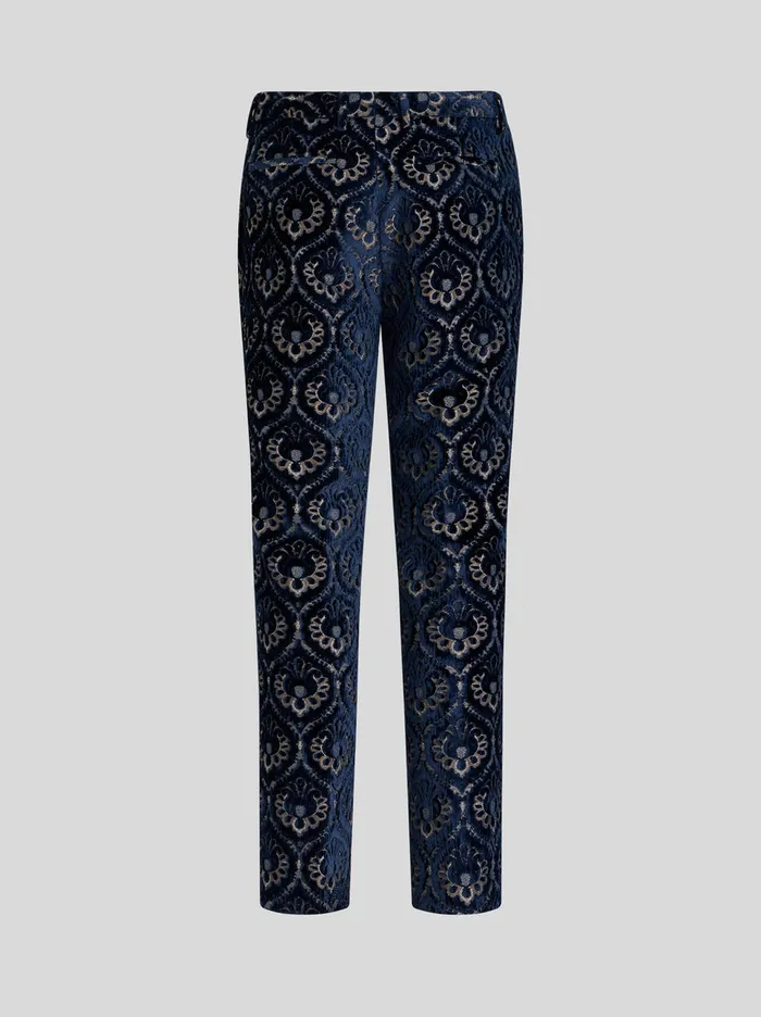 Men Velvet Jacquard SlimFit Trousers Etro Trousers