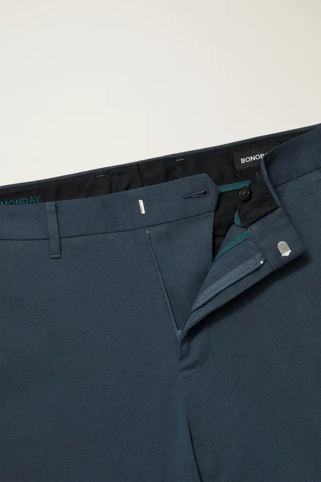 Men Weekday Warrior Dress Pants Monday Navy Micro Dobby Bonobos Dress Pants