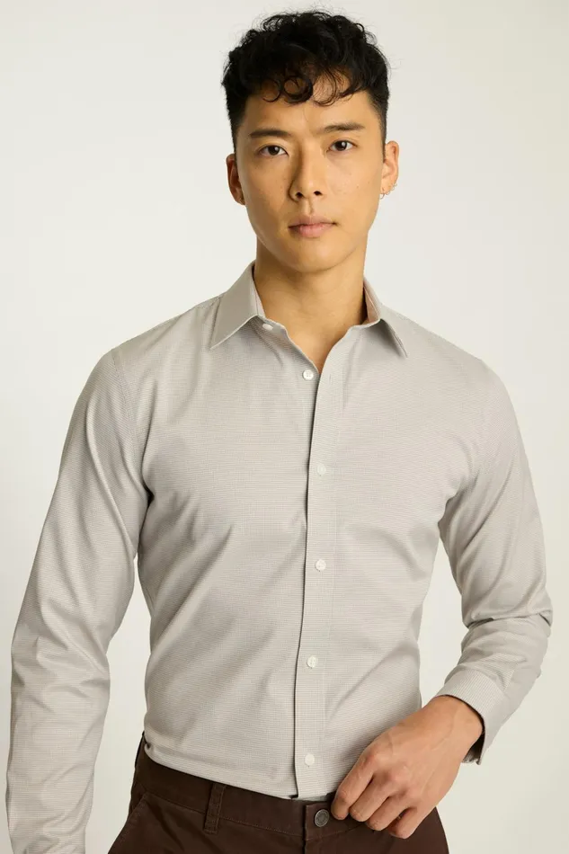 Men Weekday Warrior Dress Shirt Gray Micro Houndstooth Bonobos Business Casual Shirts