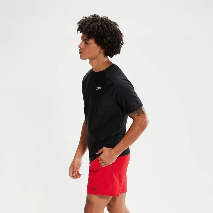 Men Wetsuits and Trisuits Speedo Men039s Essential Short Sleeve Swim Top Black Men Wetsuits and Trisuits Speedo Men039s Essential Short Sleeve Swim Top Black