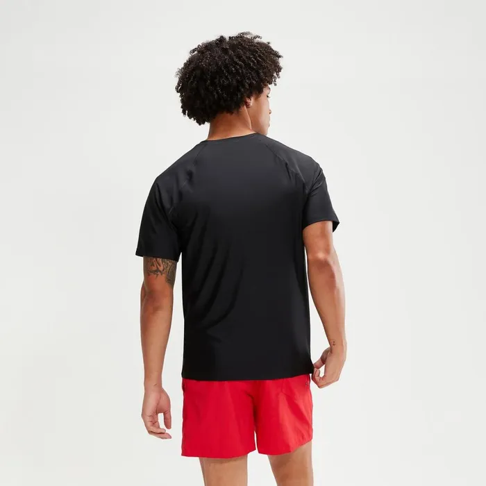 Men Wetsuits and Trisuits Speedo Men039s Essential Short Sleeve Swim Top Black Men Wetsuits and Trisuits Speedo Men039s Essential Short Sleeve Swim Top Black