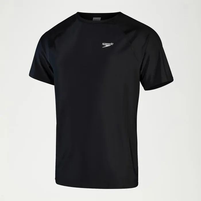 Men Wetsuits and Trisuits Speedo Men039s Essential Short Sleeve Swim Top Black Men Wetsuits and Trisuits Speedo Men039s Essential Short Sleeve Swim Top Black