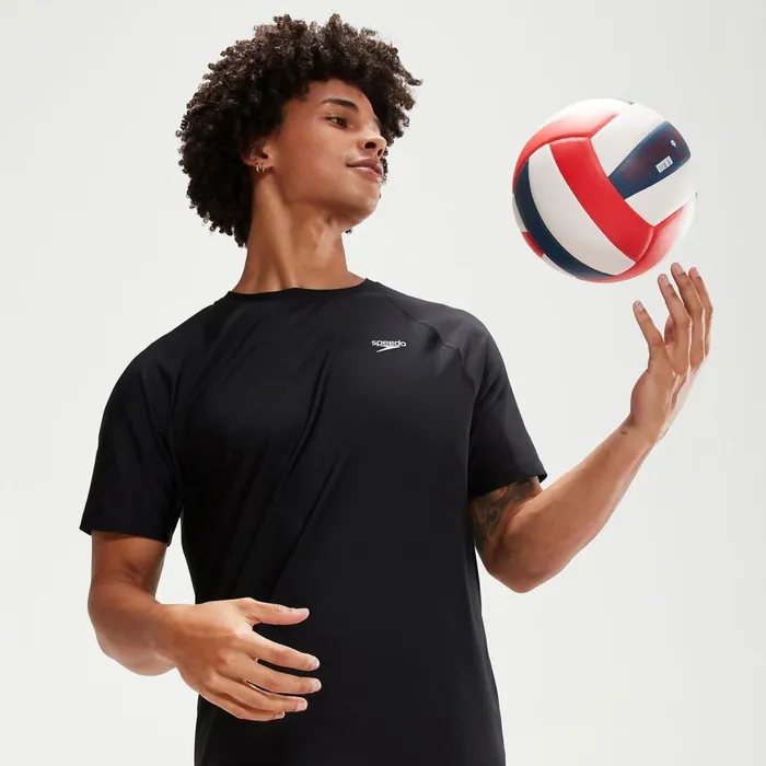 Men Wetsuits and Trisuits Speedo Men039s Essential Short Sleeve Swim Top Black Men Wetsuits and Trisuits Speedo Men039s Essential Short Sleeve Swim Top Black