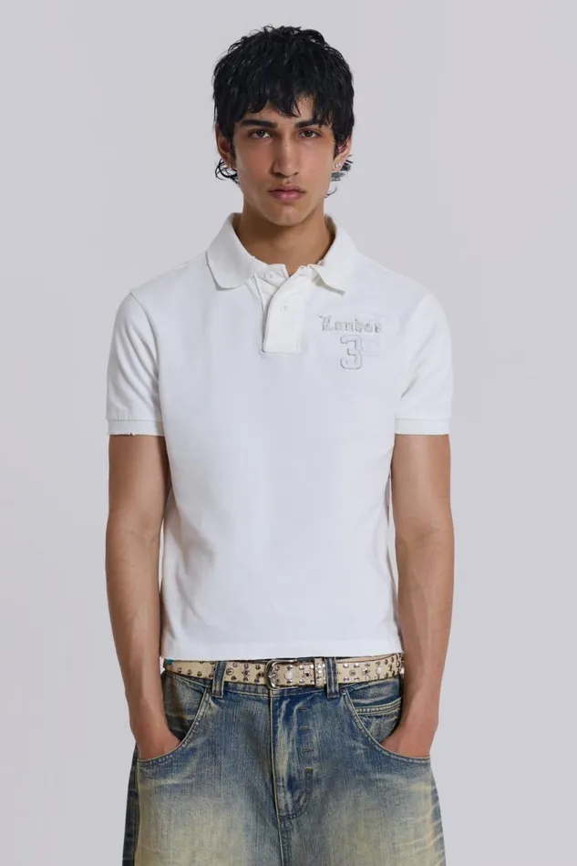 Men White Frat Polo Shirt Jaded London Shirts