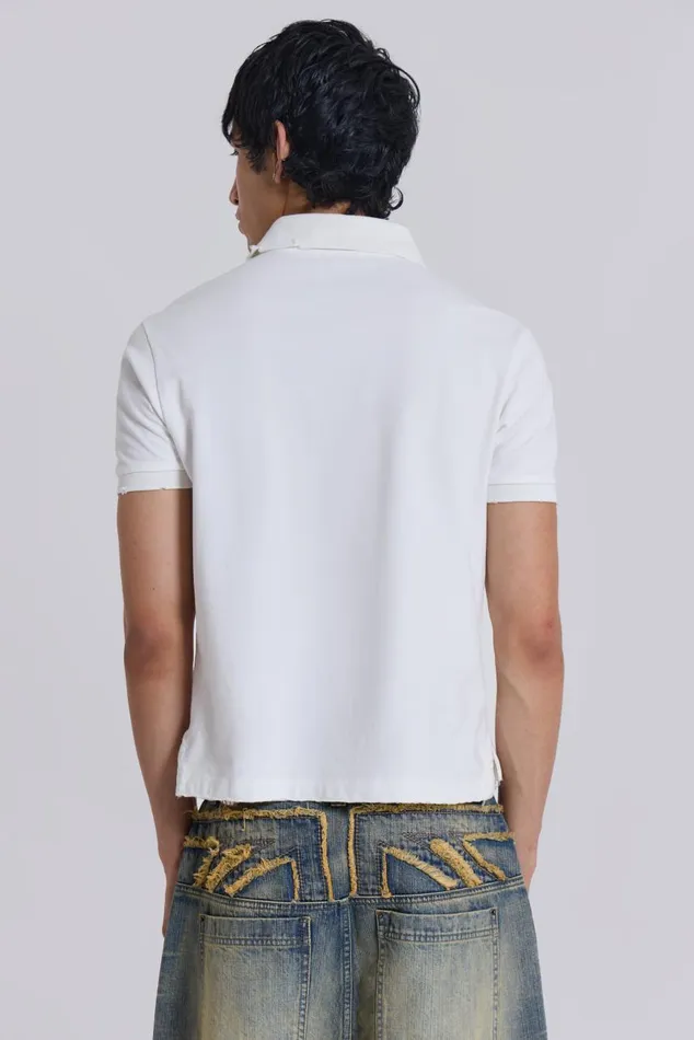 Men White Frat Polo Shirt Jaded London Shirts
