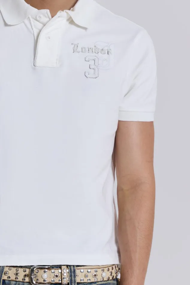 Men White Frat Polo Shirt Jaded London Shirts