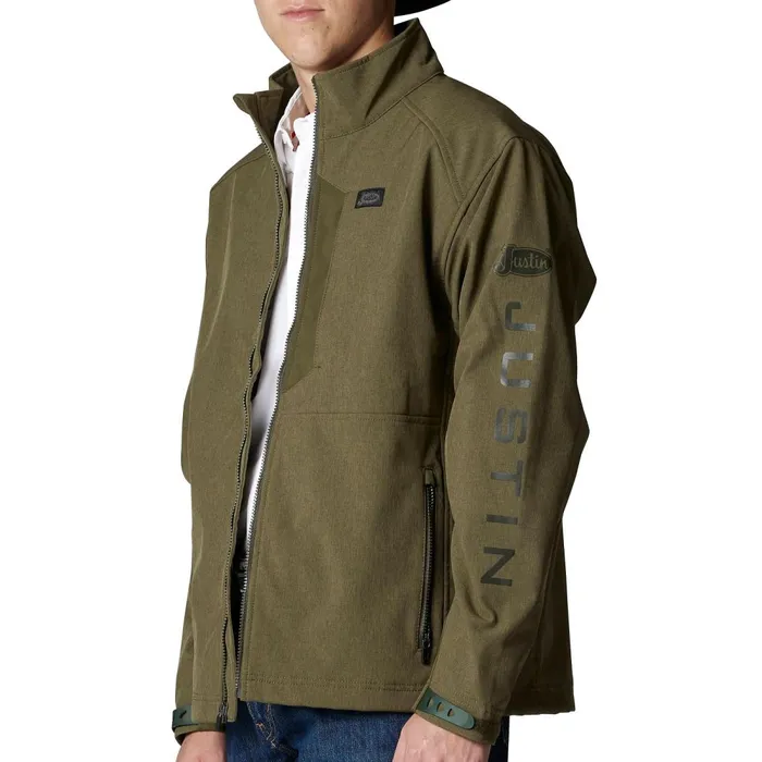 MEN WindWater Resistant Jacket Olive Heather Justin Boots Outerwear