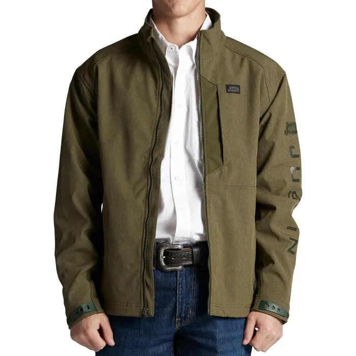 MEN WindWater Resistant Jacket Olive Heather Justin Boots Outerwear