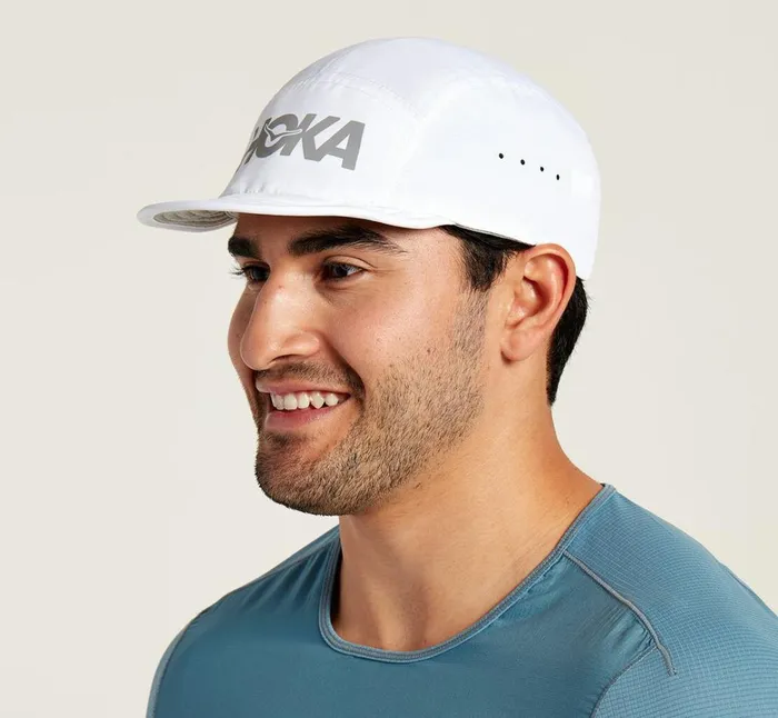 MenWomen All Gender Packable Trail Hat White Castlerock HOKA ONE ONE Accessories