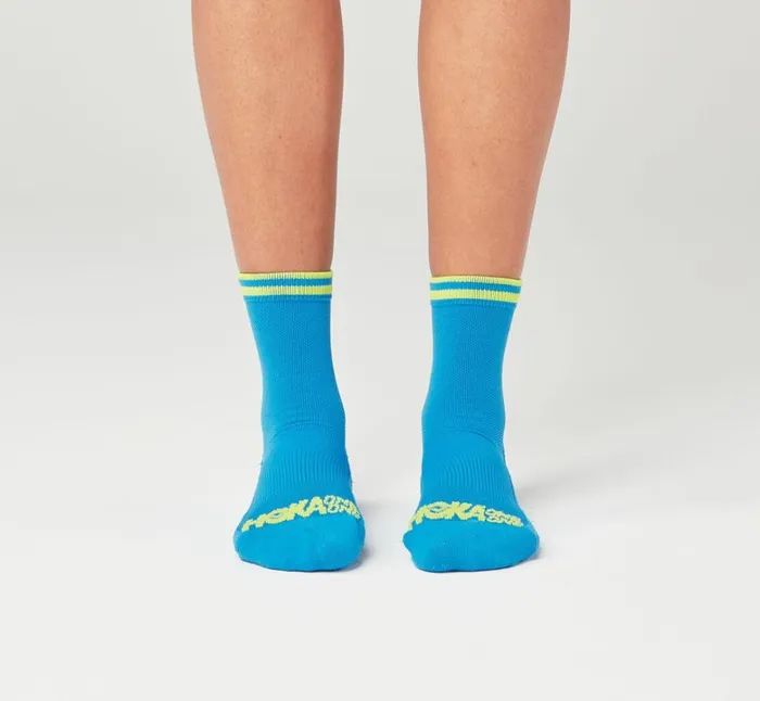 MenWomen All Gender Performance Crew Sock Diva Blue Citrus HOKA ONE ONE Socks