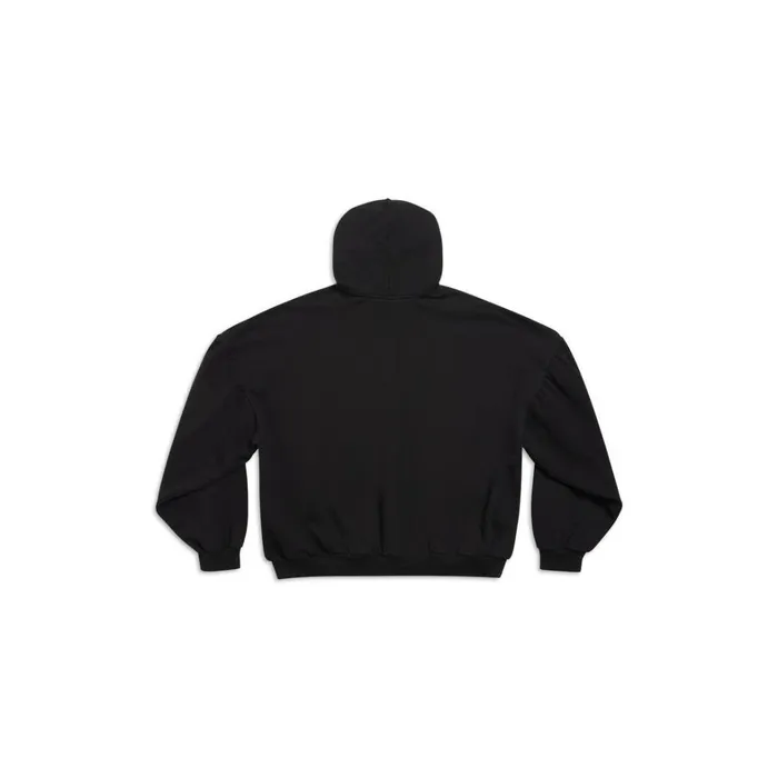 MenWomen Sweatshirts and Hoodies Balenciaga Back Flip Round Hoodie Oversized In Blackwhite
