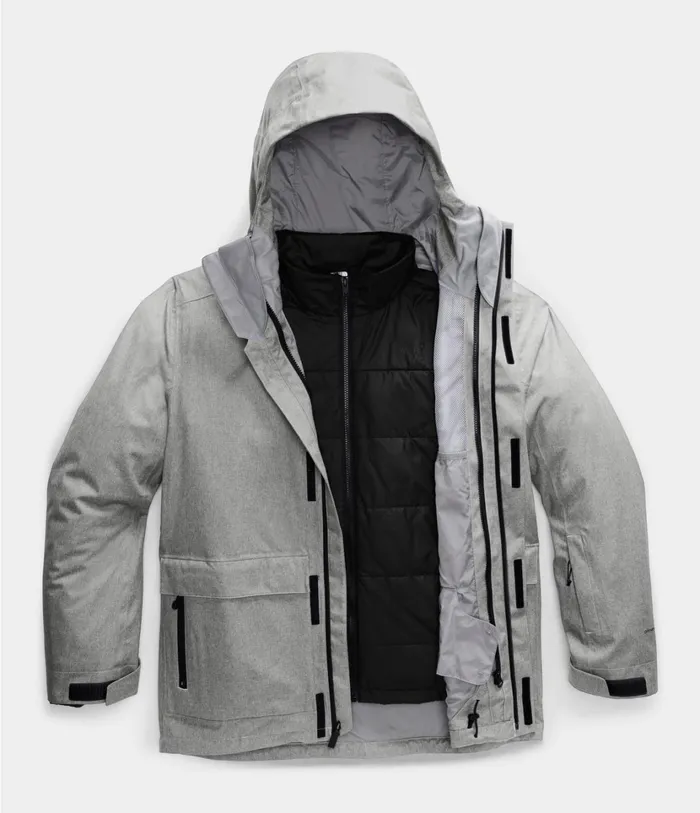 Mens Clement Triclimate Jacket Tnf Medium Grey Heather The North Face Insulated and Down Jackets