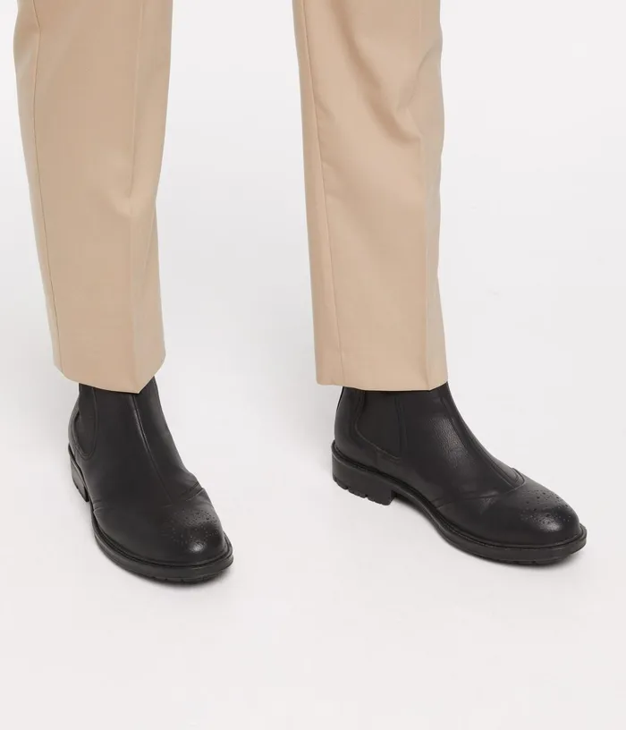 Mens Leo Vegan Boots Black Matt and Nat Footwear