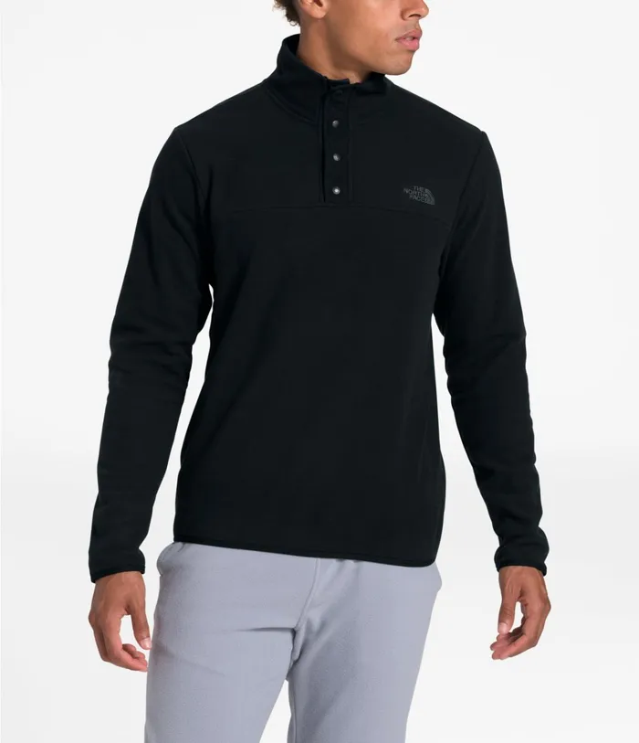 Mens TKA Glacier SnapNeck Pullover Tnf Blacktnf Black The North Face Hoodies and Sweatshirts