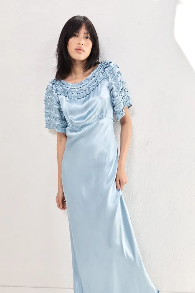 MidiMaxi Dresses Women VRG GRL Freja Satin Maxi Dress Sky MidiMaxi Dresses Women VRG GRL Freja Satin Maxi Dress Sky