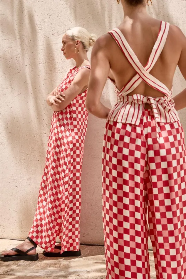 MidiMaxi Dresses Women VRG GRL Sacha Smock Midi Dress Check MidiMaxi Dresses Women VRG GRL Sacha Smock Midi Dress Check