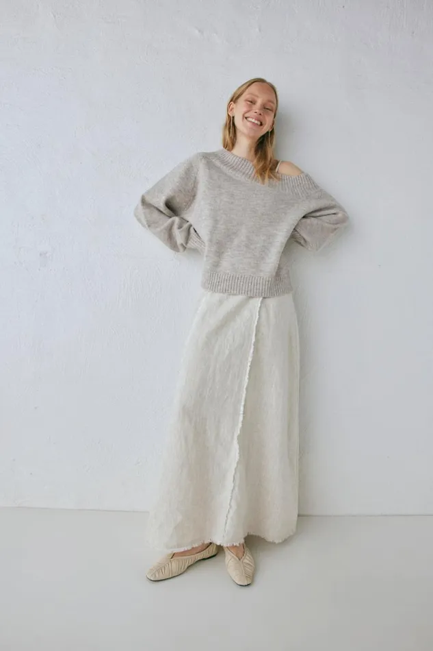 MidiMaxi Dresses Women VRG GRL Thea Linen Maxi Dress Natural MidiMaxi Dresses Women VRG GRL Thea Linen Maxi Dress Natural