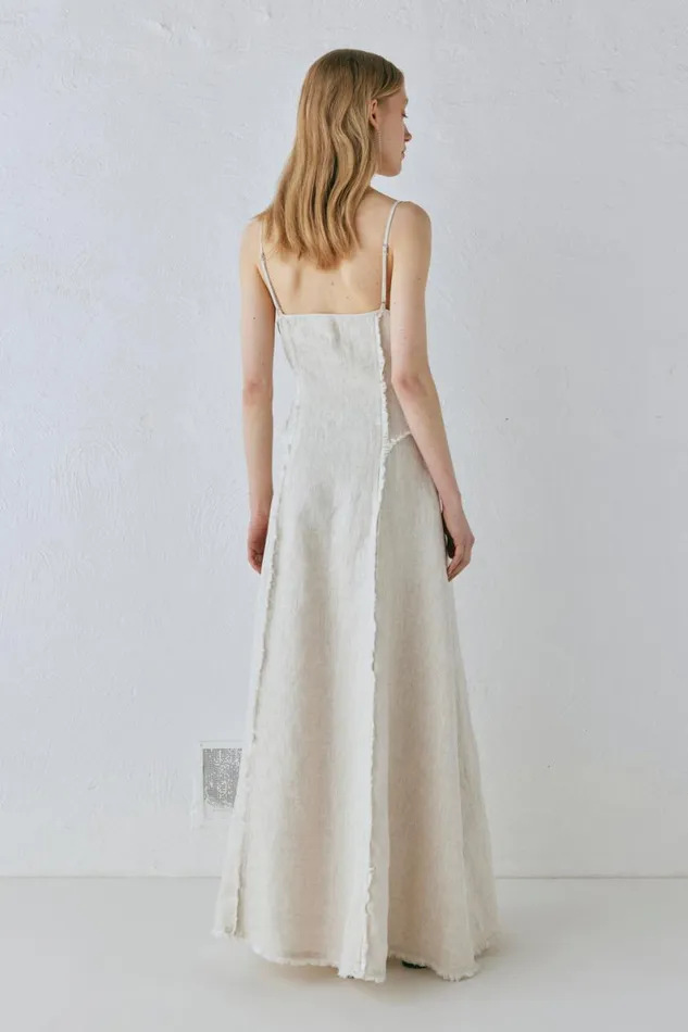 MidiMaxi Dresses Women VRG GRL Thea Linen Maxi Dress Natural MidiMaxi Dresses Women VRG GRL Thea Linen Maxi Dress Natural